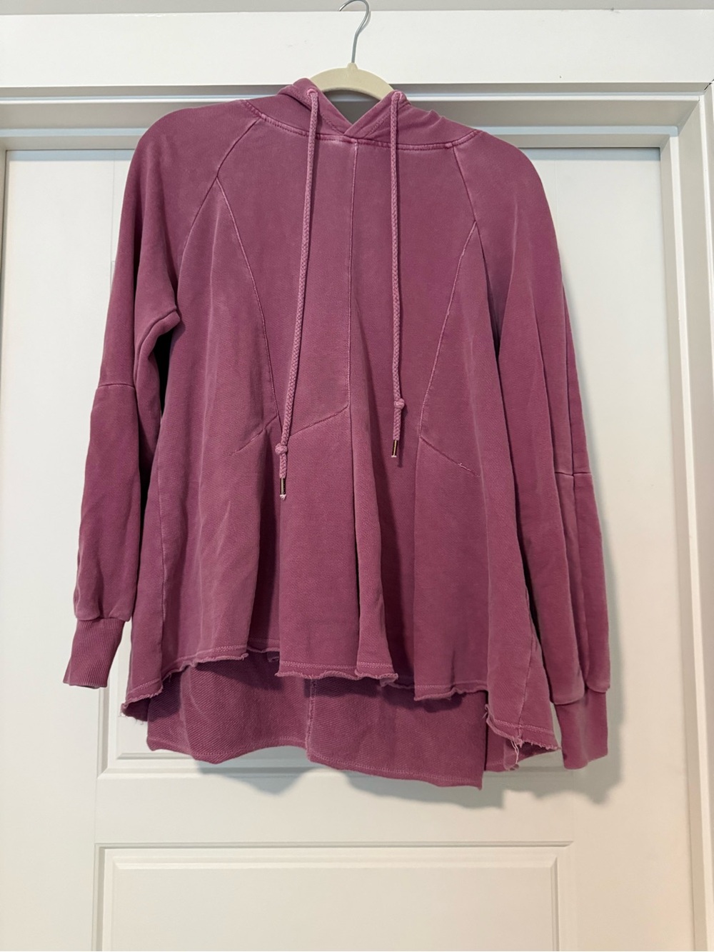 Anthropologie Washed Mauve Hooded Pullover Sweatshirt